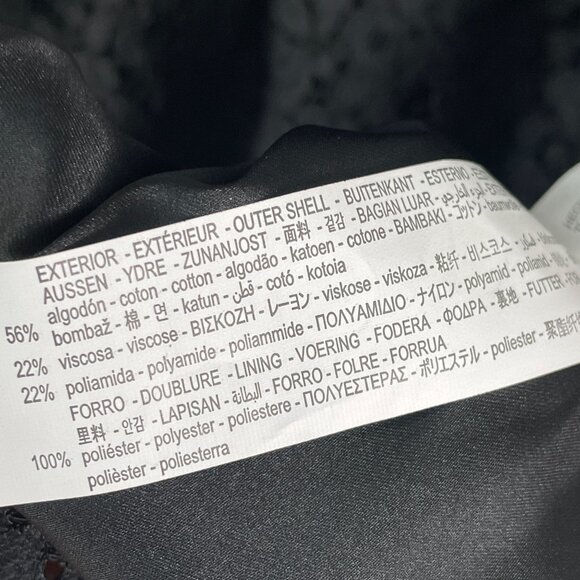 NEW Zara Womens Plus XXL Black Lace Dress Ruffle Details & Jewel Buttons - Picture 6 of 16